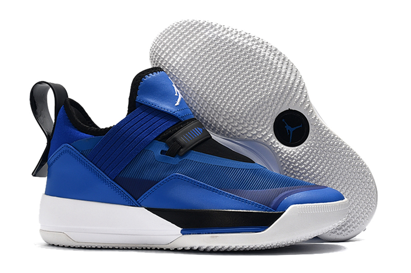 Air Jordan 33 Low Blue Black White Shoes - Click Image to Close